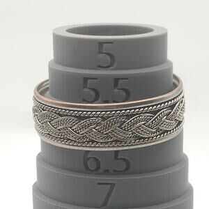 Silver Tone Braided Cuff Bracelet Two Tone Celtic Knot Wide Tribal Boho Style